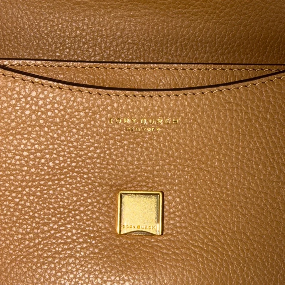 Tory Burch Tan Leather Adjustable Crossbody Bag